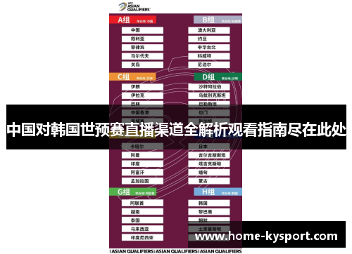 中国对韩国世预赛直播渠道全解析观看指南尽在此处